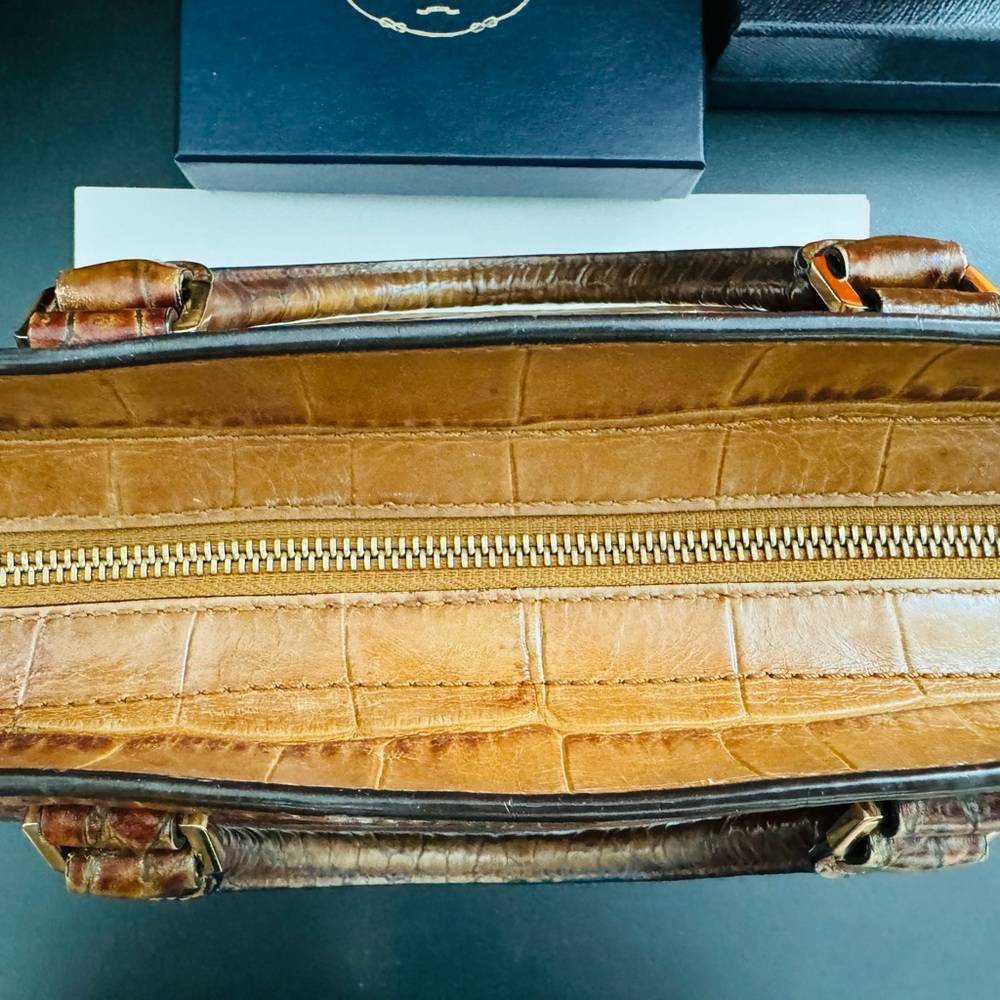 Authentic Michael Kors Tan Crocodile Embossed Satchel Medium - Picture 13 of 16
